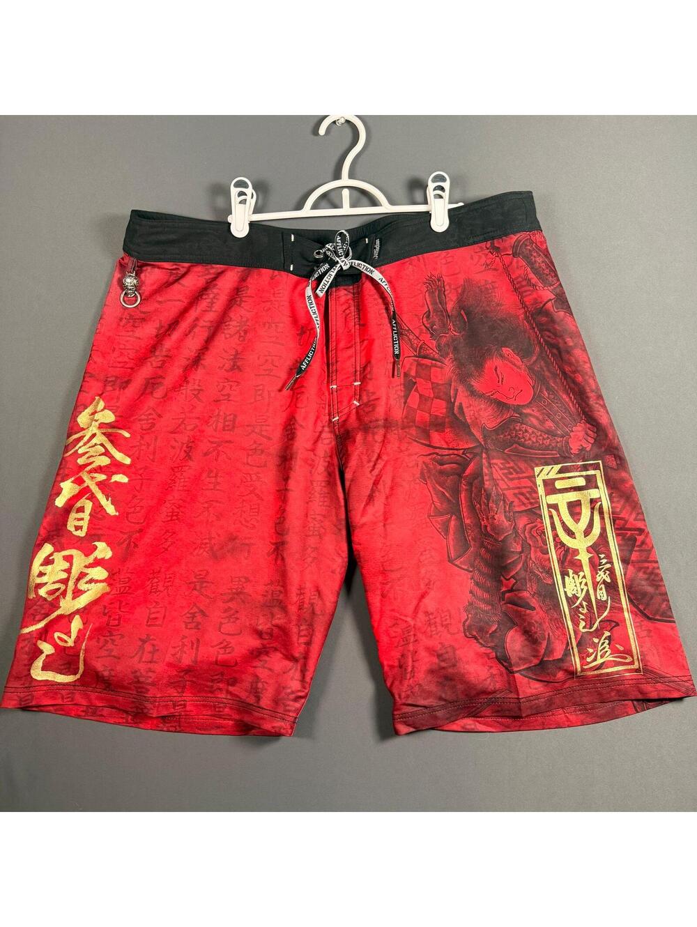 Affliction Mens Shorts Deep Red Size 40